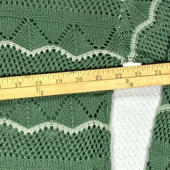 Ultra Flirt Beach Hoodie Women Sz Large Green Long Sleeve Open Knit Pull Over - Picture 10 of 14